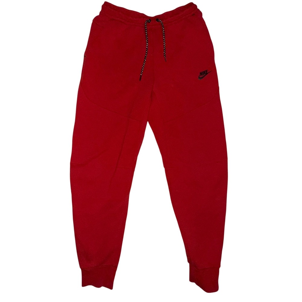 Nike Tech Fleece Joggers Small Red Slim Fit Tapered Sweatpants CU4495-657 Street